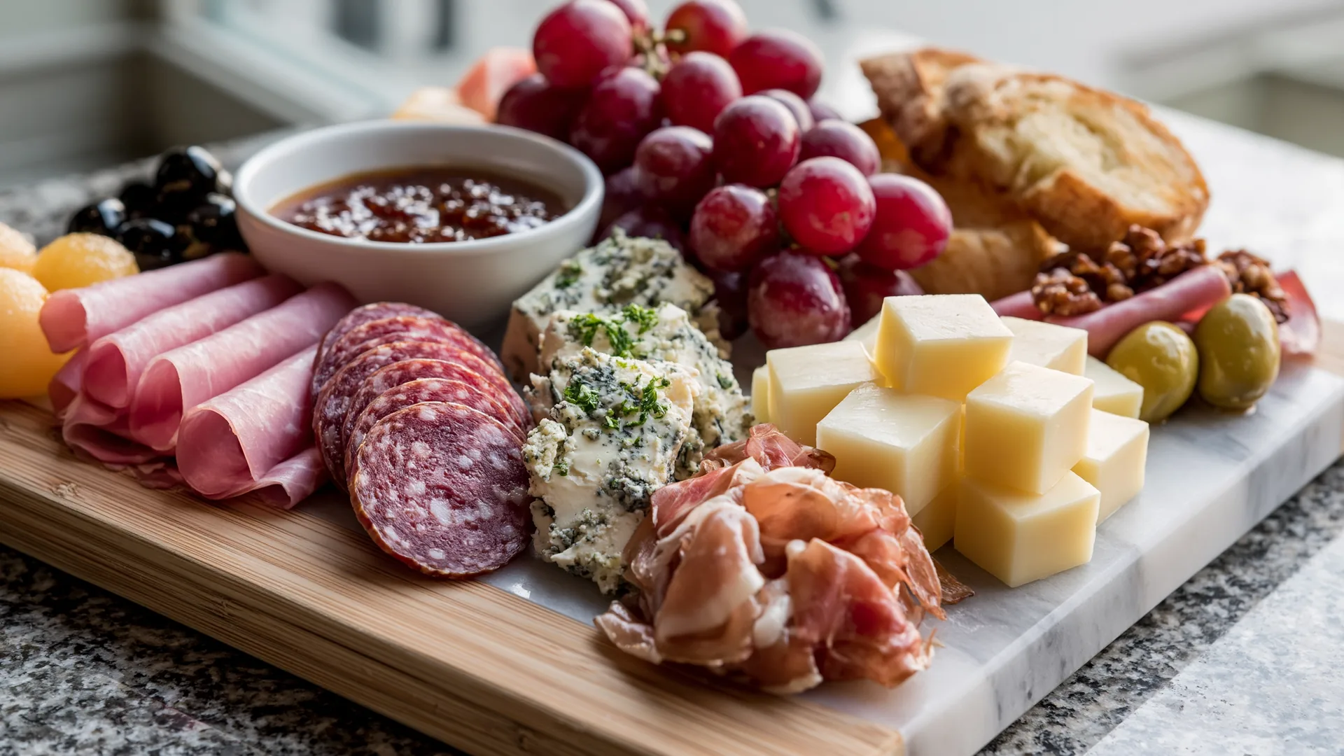 Charola de carnes frías con quesos