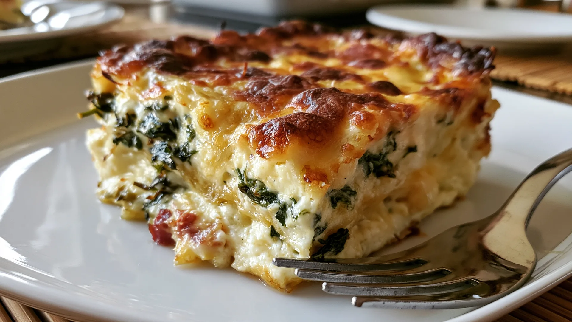 Lasagna de espinacas gratinada