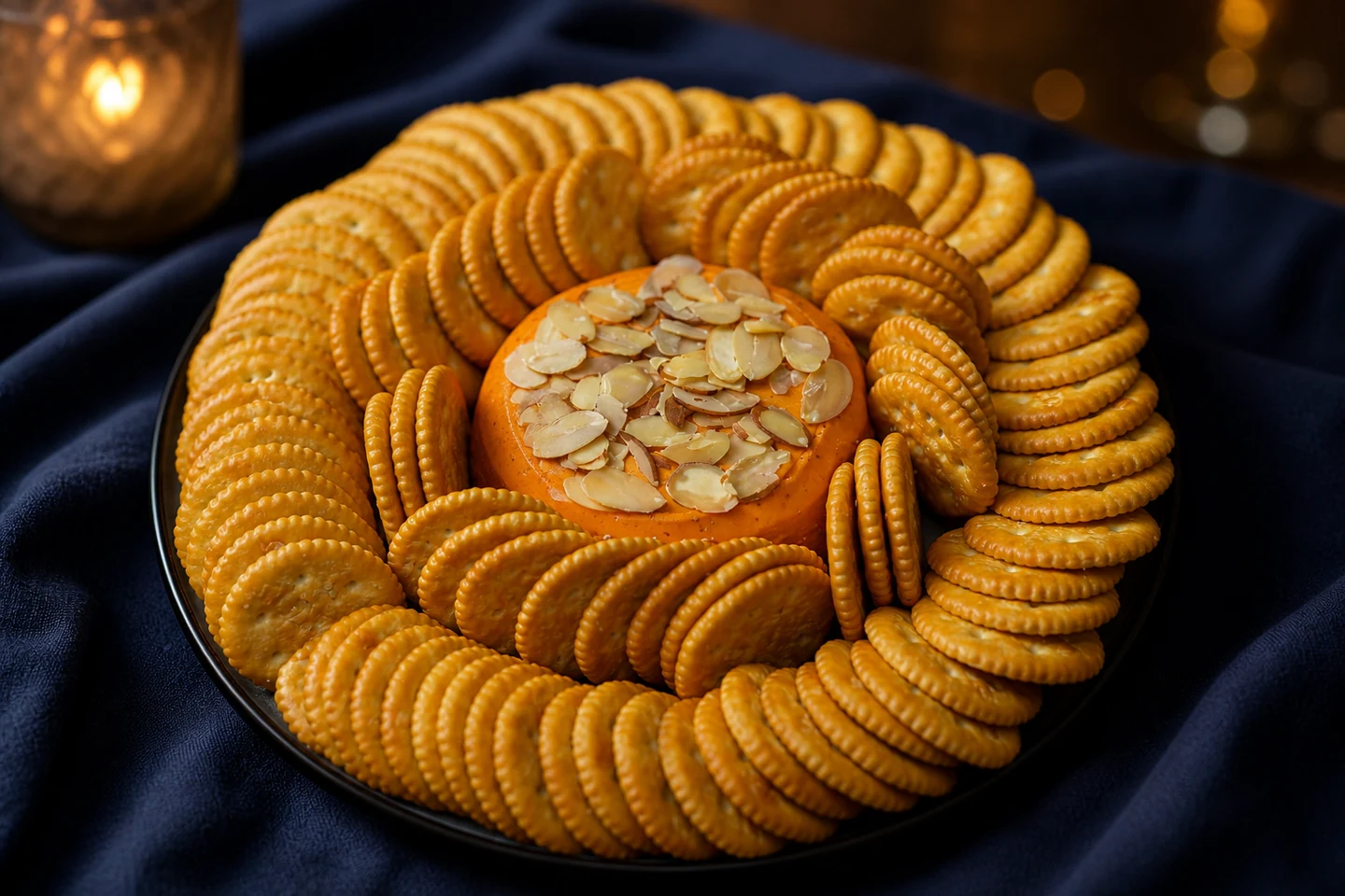 Presentación de mousse y dip con galletas